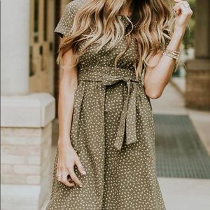 Roolee Plus Size Olive and Floral Dress